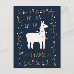 Fa-La-La-La Llama Vykort