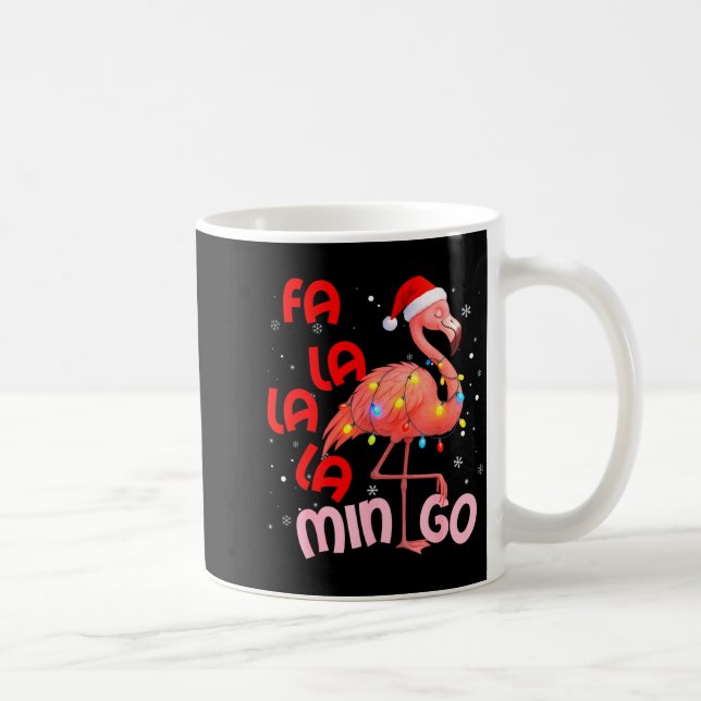 Fa La La La Mingo Flamingo Christmas Men Women Kid Kaffemugg (Höger)