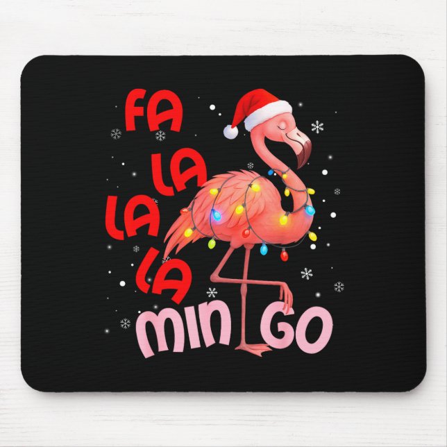 Fa La La La Mingo Flamingo Christmas Men Women Kid Musmatta (Framsidan)