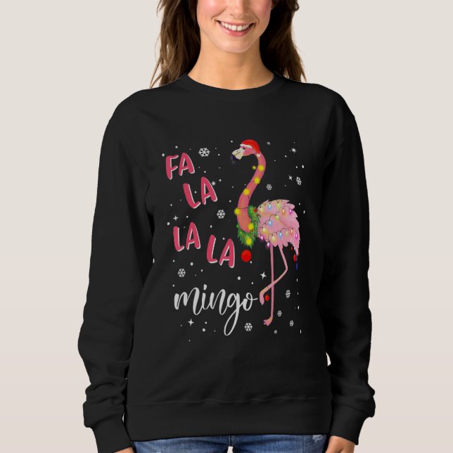 Fa La La La Mingo Flamingo For Christmas Xmas 1 T Shirt (Framsida)