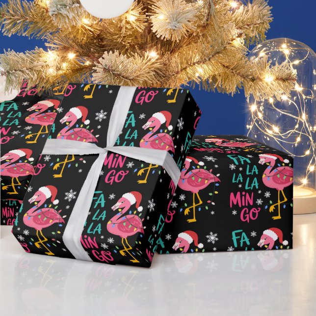 Fa La La La Mingo Jul Flamingo Rosa Älskare Presentpapper (Helgdagar)
