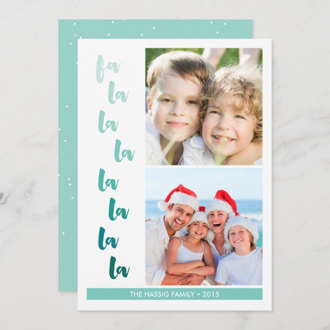 Fa la la la Ombre jul firande Julkort (Fram/baksida)