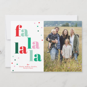 Fa La La La Platt Jul Fotokort Julkort