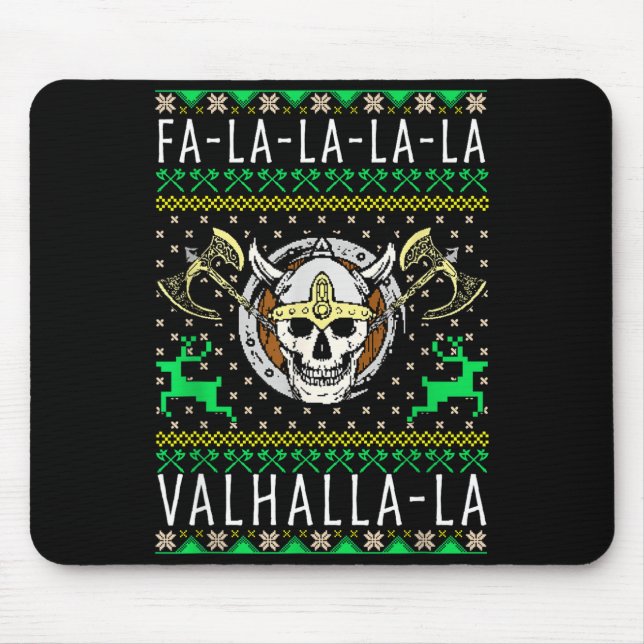 Fa-la-la-la Valhalla-la Viking God Ugly Christmas  Musmatta (Framsidan)
