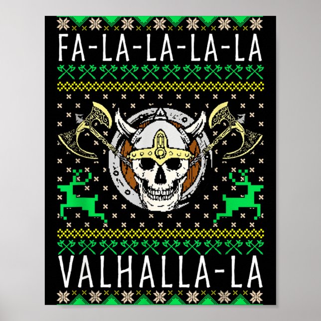 Fa-la-la-la Valhalla-la Viking God Ugly Christmas  Poster (Framsidan)