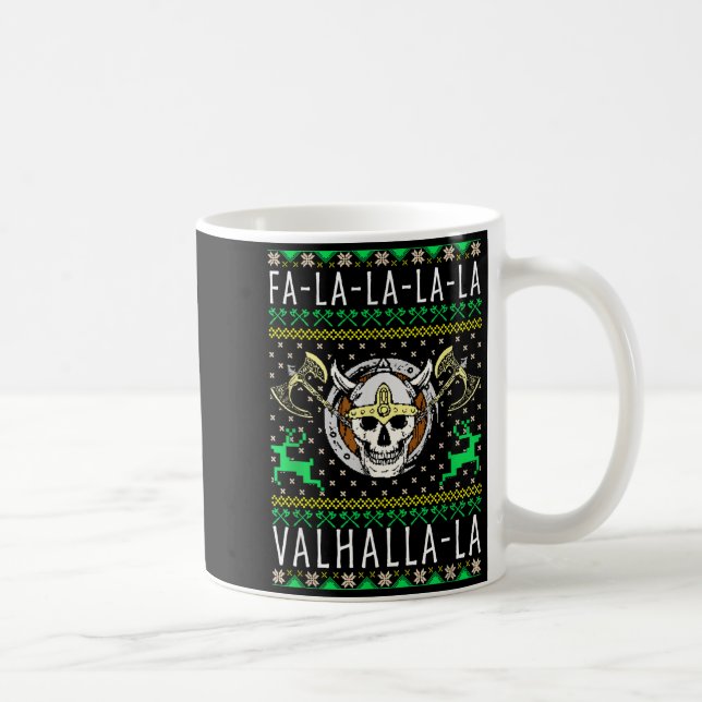 Fa-la-la-la Valhalla-la Viking Gud Ful Jul Kaffemugg (Höger)