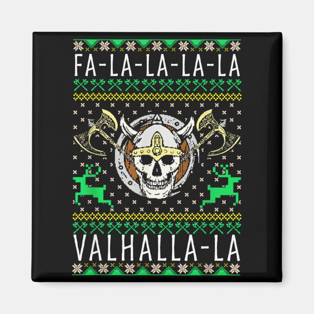 Fa-la-la-la Valhalla-la Viking Gud Ful Jul  Magnet (Framsidan)