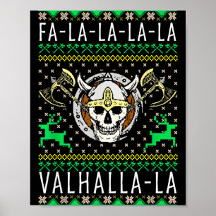 Fa-la-la-la Valhalla-la Viking Gud Ful jul Poster