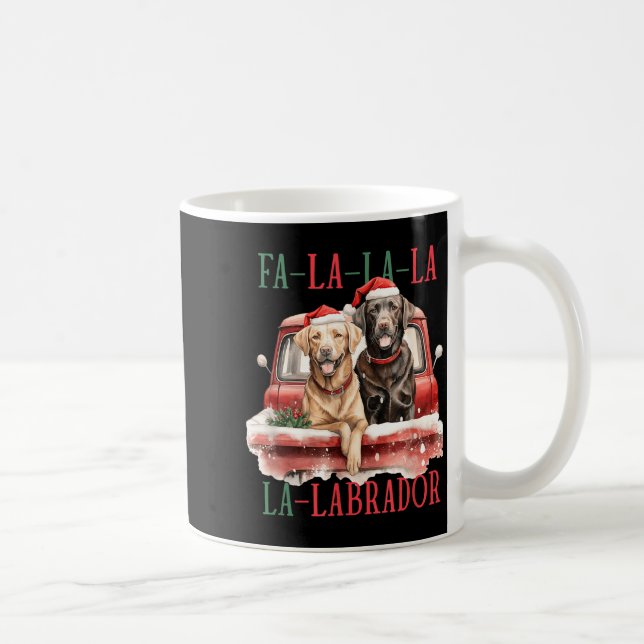 Fa La La Labrador Funny Christmas  Kaffemugg (Höger)