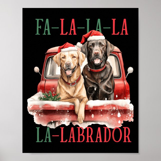 Fa La La Labrador Funny Christmas  Poster (Framsidan)
