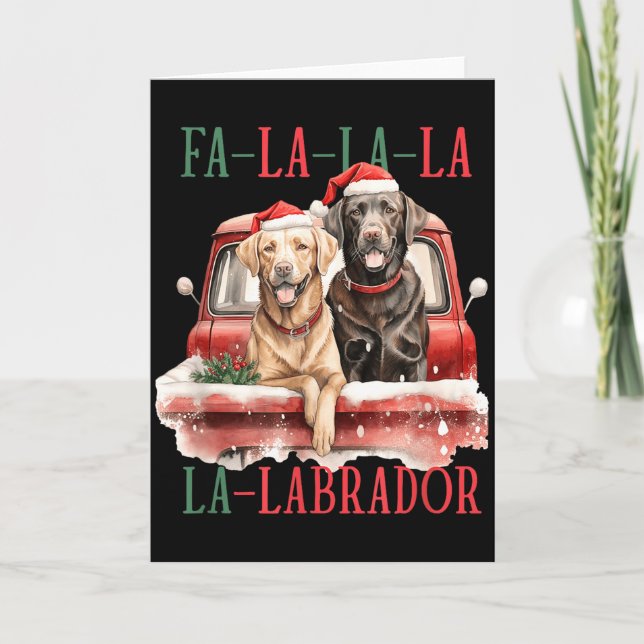 Fa La La Labrador Rolig Jul  Kort (Framsida)