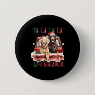 Fa La La Labrador Roligt Jul Knapp