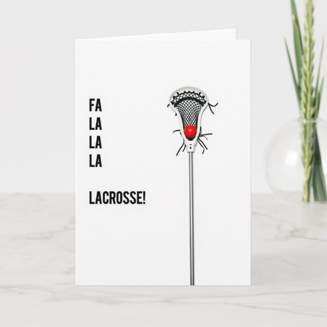 Fa La La Lacrosse Julkort Kort (Framsida)