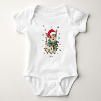 Fa La La Lama Baby – Roligt julllama T Shirt