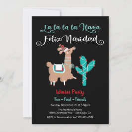 Fa la la Lama Glad Jul Fest Invitation Julkort