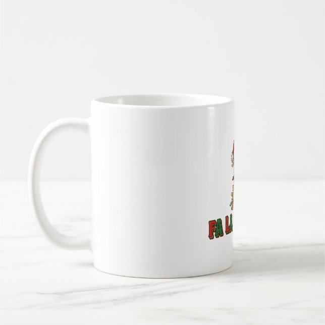 Fa La La Lama jul typografi konst Kaffemugg (Vänster)