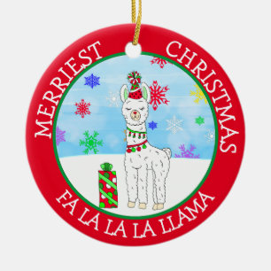 Fa la la LL-ama Cute-julen Julgransprydnad Keramik