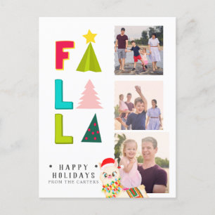 FA LA LA LLAMA 3 PHOTO-barn för yrkesmässig roligt Helg Vykort