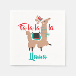 fa la la llama christmas party napkins pappersservett