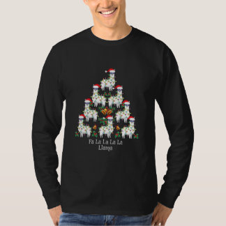 Fa La La Llama Christmas Tree Lights Funny Xmas T Shirt