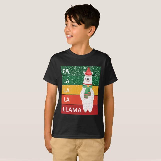 FA LA LA LLAMA T SHIRT (Hel framsida)