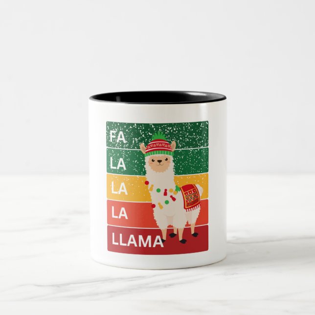 FA LA LA LLAMA Två-Tonad MUGG (Center)
