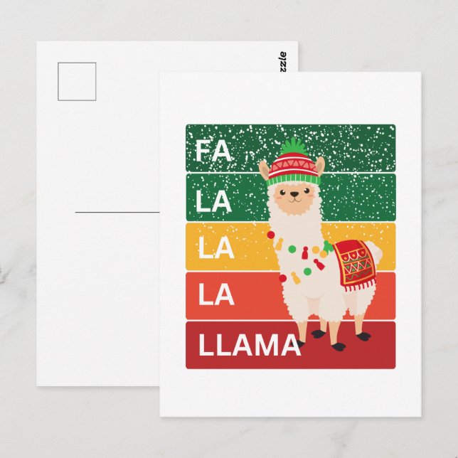FA LA LA LLAMA VYKORT (Fram/baksida)