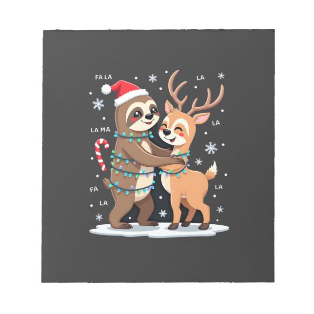 Fa La La Llama Xmas Ljus Långsam Ridande Lama Jul Anteckningsblock (Framsida)