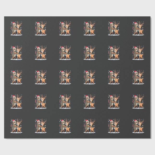 Fa La La Llama Xmas Ljus Sengångare Ridande Llama  Presentpapper (Platt)