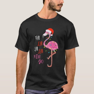 Fa La La Mingo Flamingo för jul Julafton Paja T Shirt