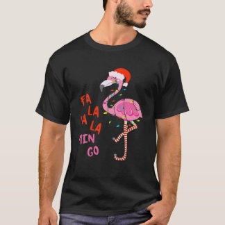 Fa La La Mingo Flamingo för jul Julafton Paja T Shirt