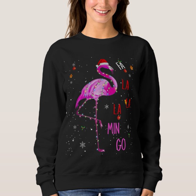 Fa La La Mingo Flamingo för julflamingo T Shirt (Framsida)