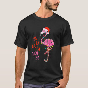 Fa La La Mingo-Flamingo för julgranen Julafton T Shirt