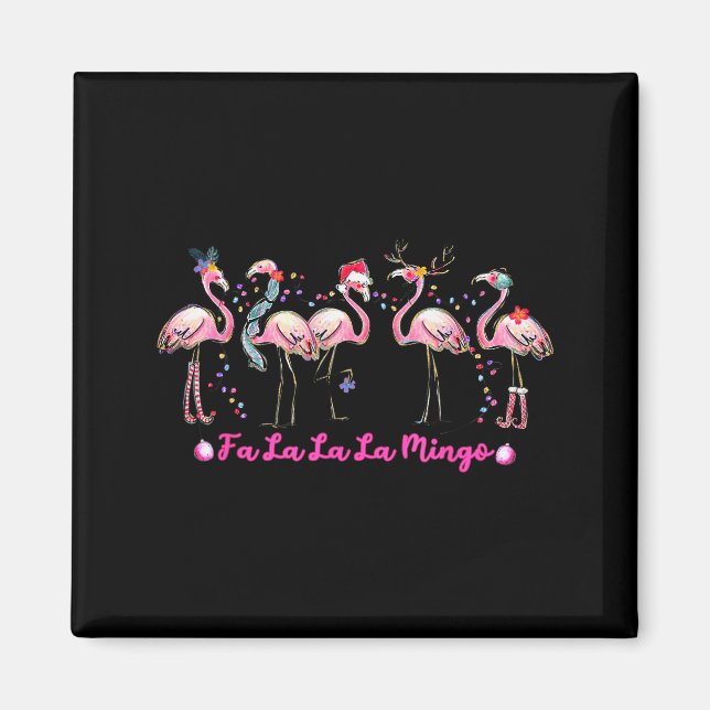 Fa La La Mingo Flamingo Julgransljus Troc Magnet (Framsidan)