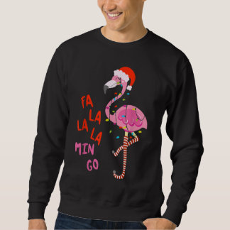 Fa La La mingo Flamingo till jul Lång Ärmad Tröja