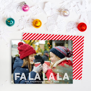 Fa La La Modern Translucent Overlay Photo Julkort