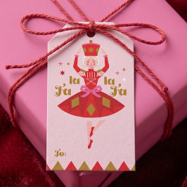 Fa La La Nutcracker Balett Rosa Tjejig Jul Till Presentetikett