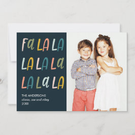 Fa La La | Pastel färg | Helgdag 3-fotokort Kort