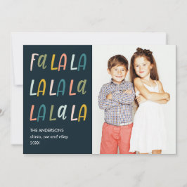 Fa La La | Pastel färg | Helgdag Fotokort Kort