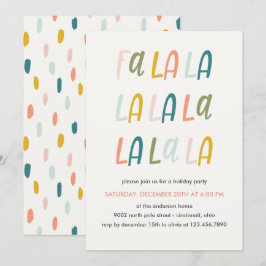 Fa la la | Pastel Färg | Helgdag jul party Inbjudningar