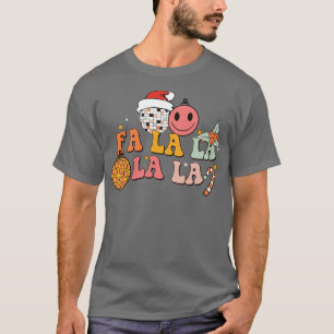 Fa La La Retro Disco Boll Santa Hat Ugly Chr T Shirt