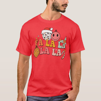 Fa La La Retro Disco Boll Santa Hat Ugly Chr T Shirt