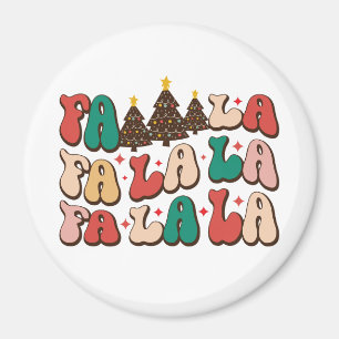 Fa la la Retro Groovy Juli-Helgdagar Magnet