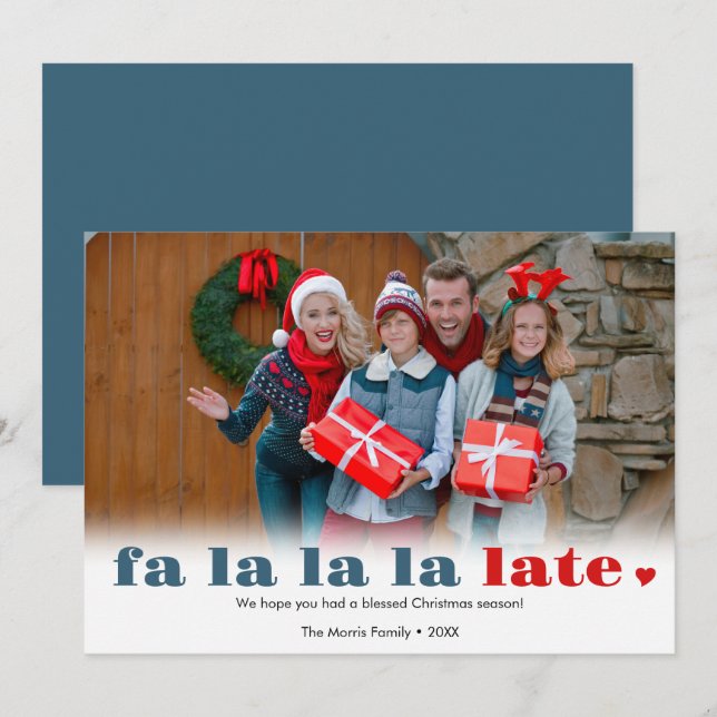 Fa la la sent för sent julkort (Fram/baksida)