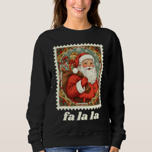 Fa La La Tomte Jul Frimärke T Shirt