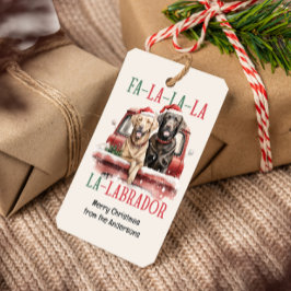 FA LA LABRADOR HUND CHRISTMAS HÅRIG PRESENTETIKETT