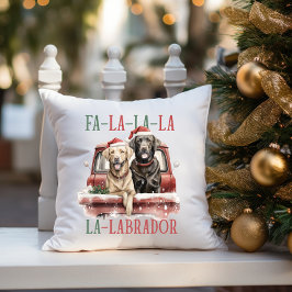 FA LA LABRADOR HUND RED LASTBIL HÅRIG CHRISTMAS KUDDE