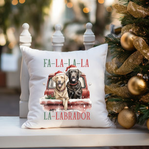 FA LA LABRADOR HUND RED LASTBIL HÅRIG CHRISTMAS KUDDE