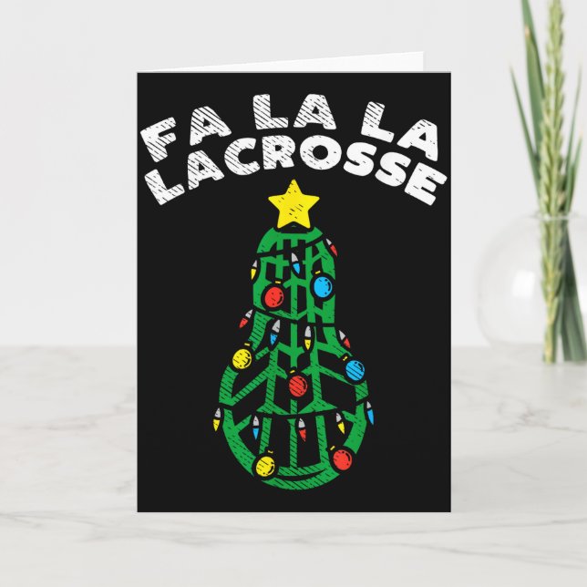 Fa La Lacrosse Funny Christmas Lax Player Goalie T Kort (Framsida)