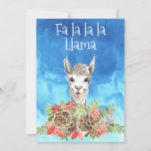 Fa La Llama Cute God jul Julkort